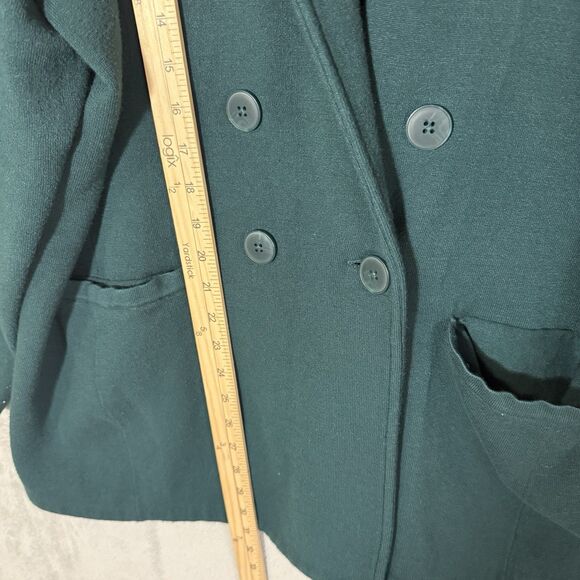 Chico’s Jacket 2XL Size 4 Faux Double Breasted Buttons Blazer Soft Kelly Green - Picture 7 of 10